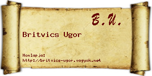 Britvics Ugor névjegykártya